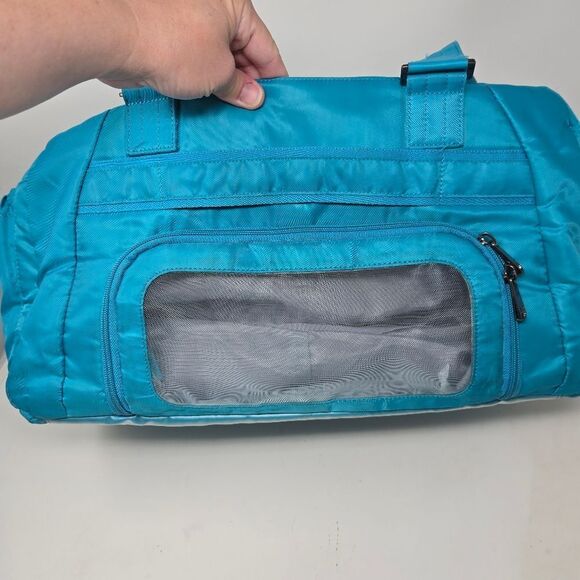 Lug Propeller Aqua Blue Duffle Bag Quilted Carry On Crossbody Shoulder Bag - Picture 5 of 11